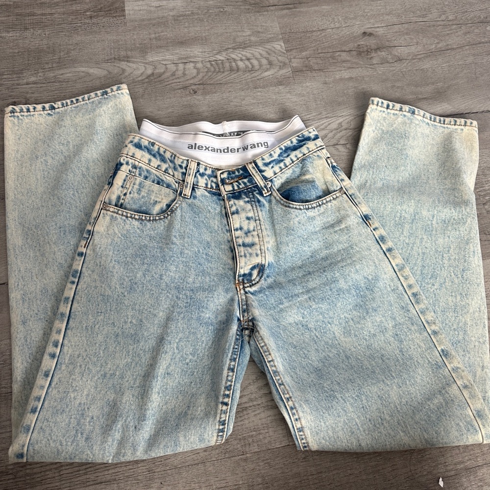 Alexander Wang straight leg light  blue jeans. Size small. Non stretchy